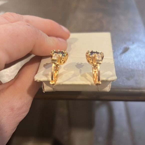 18K Gold Filled Mystical Topaz CZ Zircon Earrings - Picture 13 of 14